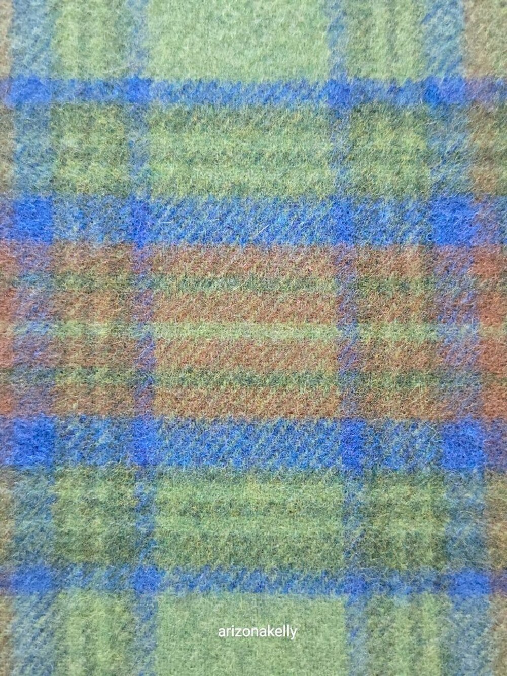 NWOT Lambswool Scarf John Hanly Ireland Plaid Wool Green Blue Brown - Picture 10 of 10
